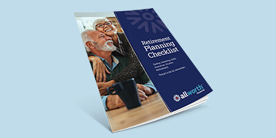 Cover of the Retirement Planning Checklist with smiling older couple holding each other